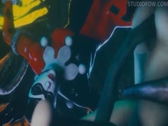 Harley Quinn got fucked by hentai tentacles